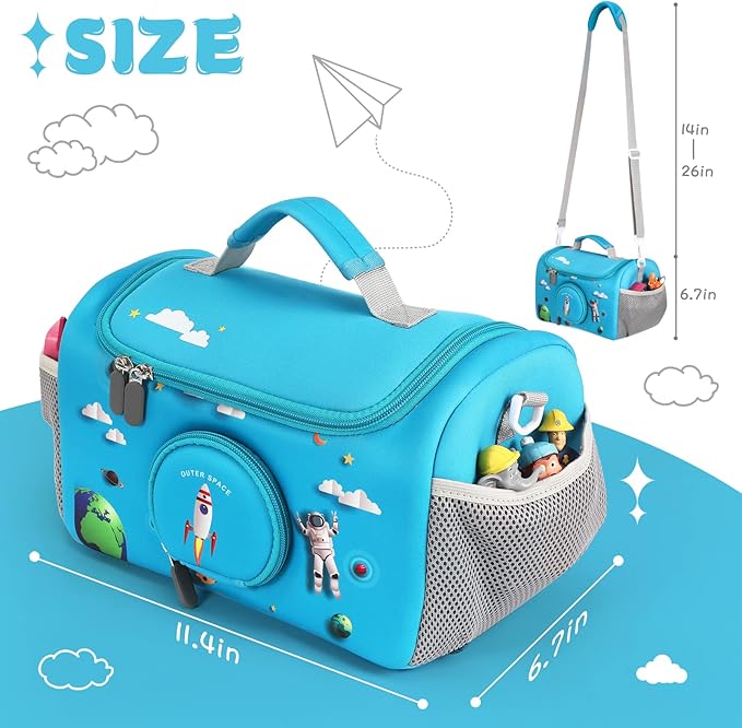 Carrying Case Compatible with Little Tikes for Story Dream Machine Books Starter Set, Portable Storage Bag with Handle and Shoulder Strap for Storytime, Storybook, Character Accessories (Blue)
