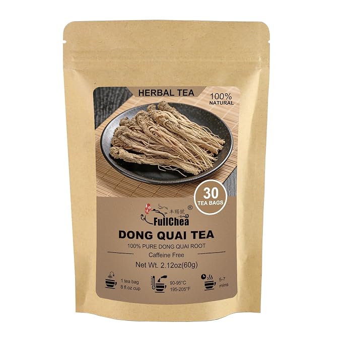 FullChea - Dong Quai Tea, 30 Count - Cut & Sifted Angelica Sinensis Root | Cut & sifted dong quai root, mild smooth herbal flavor, mild soothing properties, daily wellness comfort, caffeine-free