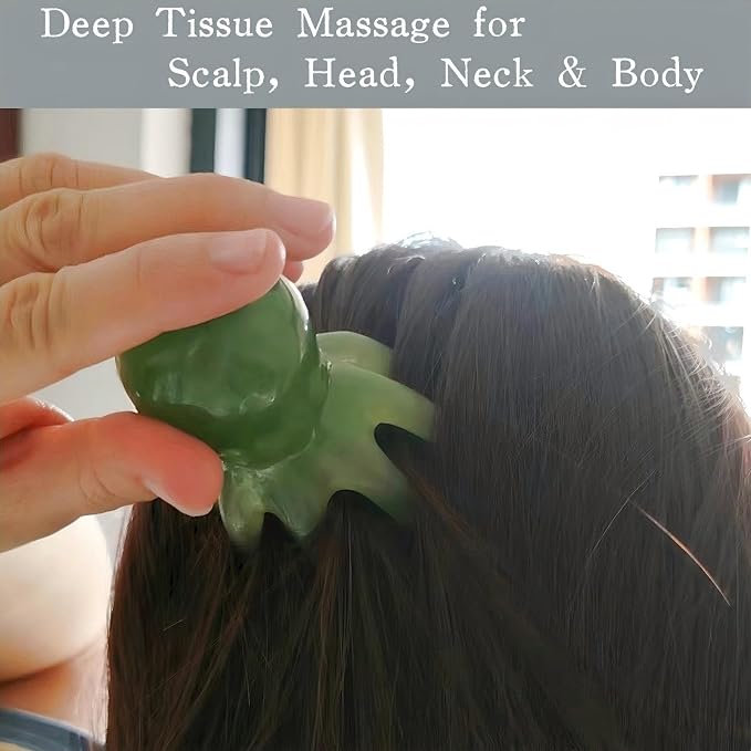 Large Size Octopus Head Massager Scalp Scratcher Deep Massage Tools, 8 Tentacles Acupressure Gua Sha Manual Body Massage Tool