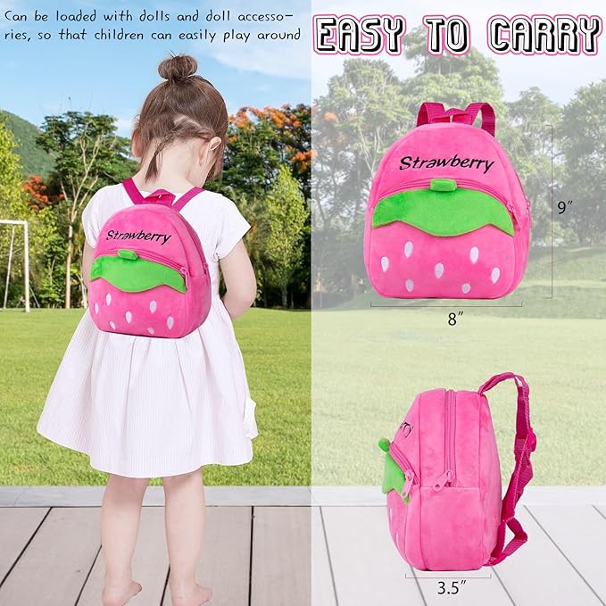 10 Pcs Reborn Baby Doll Clothes Pink Outfit Accessories Set for 20-22 Inch Reborn Doll Girl Newborn Baby with Backpack