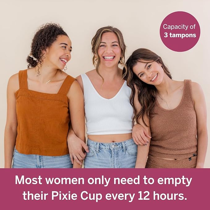 Pixie Soft Menstrual Cup - Ranked 1 for Most Comfortable Reusable Period Cup - Buy One We Give One - Includes Ebook Guide, Cleaning Wipes, Lube, & Storage Bag - Tampon and Pad Alternative