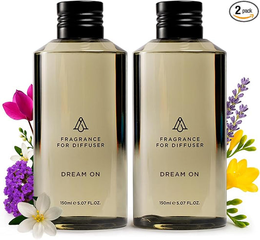 AromaPlan Hotel Scents Dream On 5 Fl Oz (2 Pack), Luxury Aroma & Hotel Fragrance Diffuser Oil- Hotel Diffuser Oil for Aromatherapy- USA Made, Bigger Bottle, Bolder Aroma & Longer Lasting