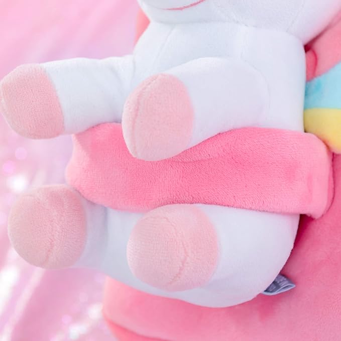 Gloveleya Unicorn Kids Backpack – Soft Plush Toddler Backpack for Girls, Cute Back-to-School Gift, Preschool Bag for Snacks, Toys & Books, Travel & Everyday Use, 9 Inches