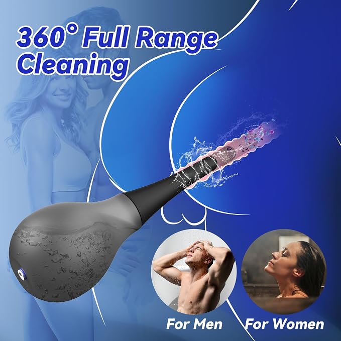 Enema Douche Anti Back-Flow,Silicone Enema Reusable Anal Douche Cleaner for Men Women Colon Cleansing,Shower douche with 5 Spouts connected to shower hole,Vaginal Cleaner 10oz (Semi-transparent, 10oz)