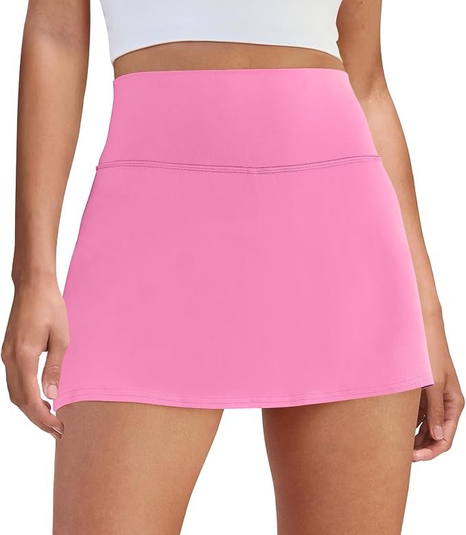 Womens Skort Tennis Skirt with Pocket Shorts | Mini Golf Skirts, High Waisted, Built-in Shorts, Soft Comfortable Fabric, for Summer Casual, Athletic Workout, Pickleball
