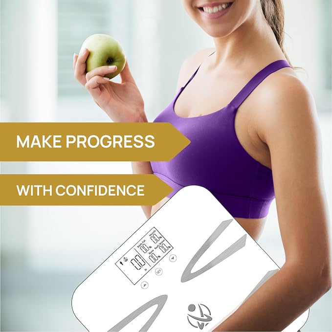 INEVIFIT Body-Analyzer Scale, Highly Accurate Digital Bathroom Body Composition Analyzer, Measures Weight, Body Fat, Water, Muscle, BMI, Visceral Levels & Bone Mass for 10 Users. Includes Batteries