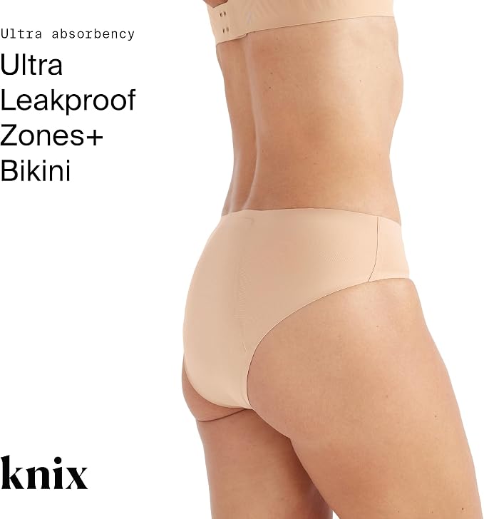 KNIX Women Zones+ Ultra Leakproof Period Underwear Bikini – Ultra Protection, Absorbs 7–11 Super Tampons, Extended Gusset