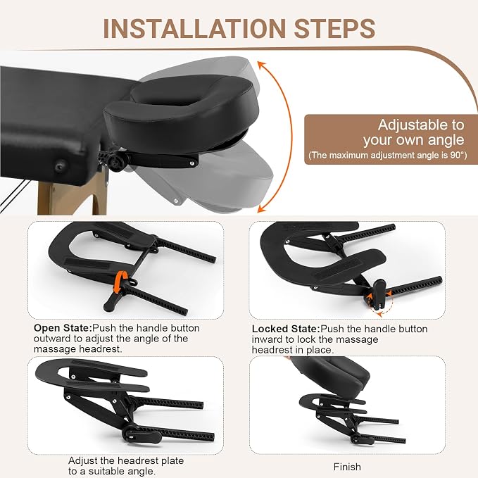 Universal Adjustable Massage Table Face Cradle & Headrest, Memory Foam Face Pillow Cushion for 3-7 Inch Mattress Massage Table Headrest for Eye Surgery Recovery Salon SPA Massage Bed