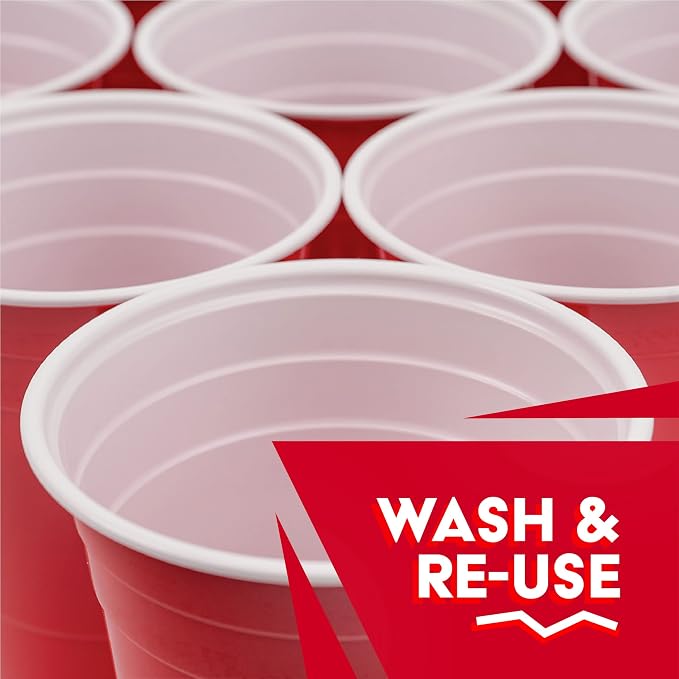 Beer Pong Set – 24 Reusable Cups & 4 Durable Pong Balls | America’s #1 Party Game, Outdoor Events & Gifts for Friends & Family