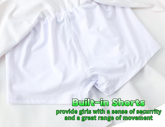 Gnainach Girls Skorts High Waist Athletic Skirts with Shorts Stretchy Activewear for Teens Kids Performance Tennis