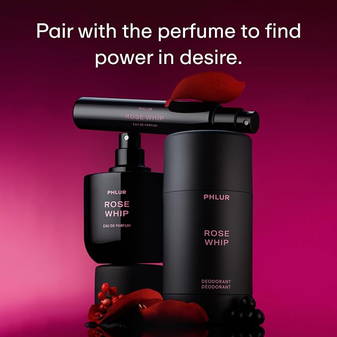 PHLUR Rose Whip Natural Deodorant, 1.76 Oz – Aluminum Free | Deodorant for Women & Men, Long Lasting Odor Protection with Rose, Pink Pepper, Amber & Musk, Deodorant Stick