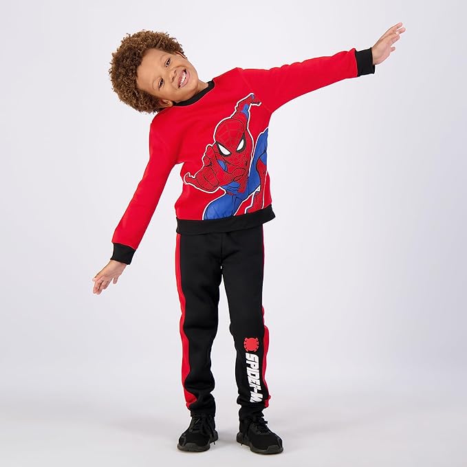 Marvel Spider-Man Boys 2 Piece Sweatshirt and Pants Set for Toddlers and Big Kids