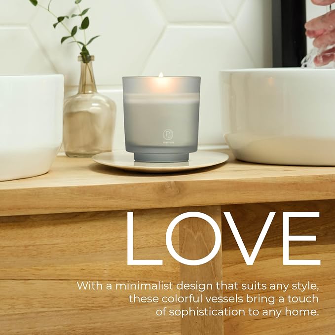 PartyLite Seagrass Eucalyptus Scented Jar Candle + (1) Refill - Notes of Eucalyptus, Lemon, Seagrass & Driftwood, 10oz 1-Wick Aromatherapy Candle