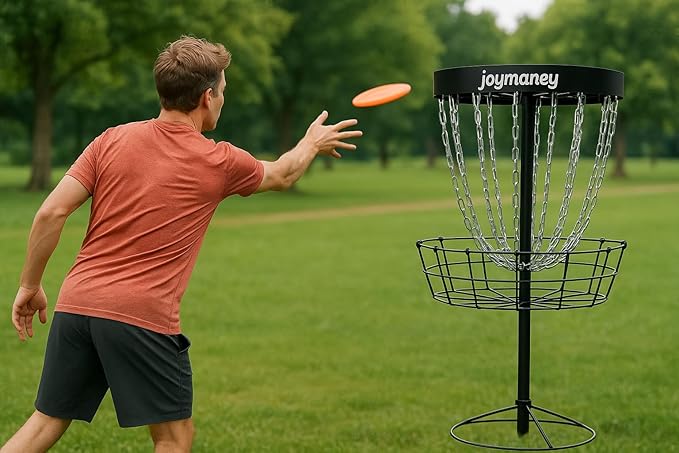 PDGA Approved Regulation Basket Disc Golf Starter Set | Chain Guard Target, 3 Regulation-Weight Discs & 6-Page Training Guide | Backyard Practice Kit