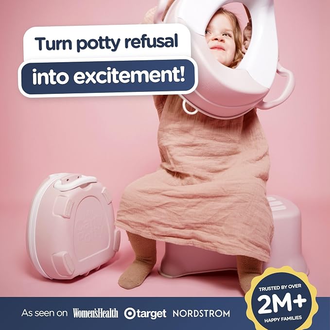 My Carry Potty - Blush Pink Travel Potty, Award-Winning Portable Toddler Toilet Seat for Kids to Take Everywhere