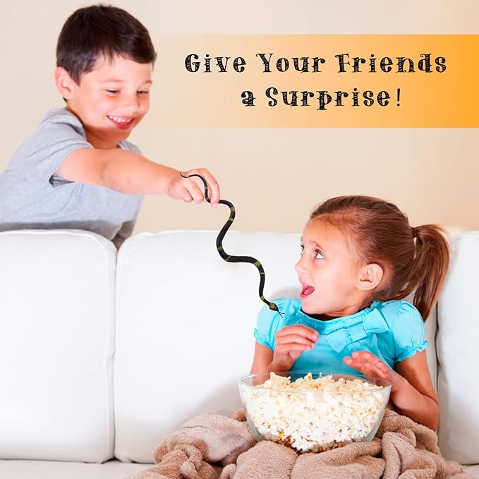 12 Pcs Realistic Rubber Snakes Colorful, Mini Plastic Snakes, Prank Snake Toys for Party, Tricking People, Kids Playing, Garden Props Decorations, 11in