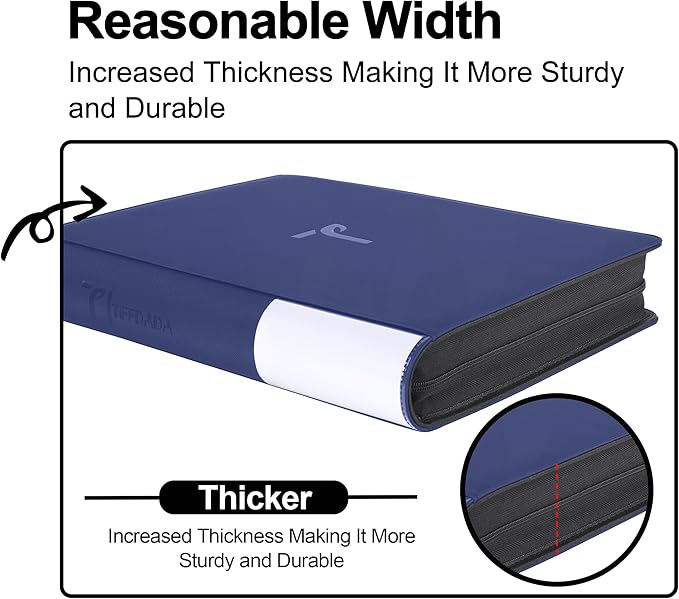 Top Loader Binder for Cards, 9 Pocket, Holds Up to 360 Toploaders with Ringless 20 Double-Sided Sleeves, Side Loading Top Loader Card Binder with Zipper for Trading Sports Cards in 3" x 4" Toploaders