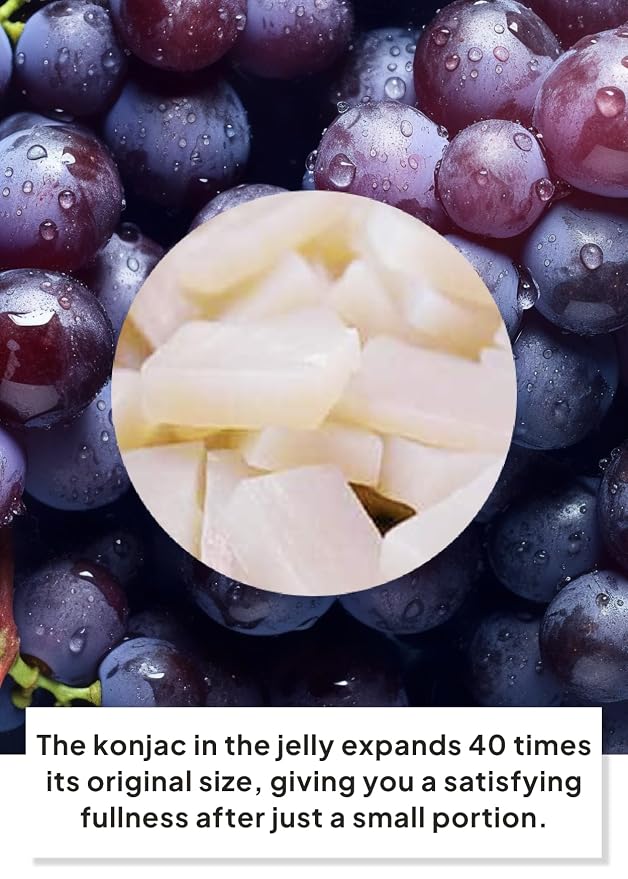 Korean Food Konjac Jelly, Grape Flavor, Zero Sugar, Fish Collagen, 10 Pack | Chewy konjac jelly with grape flavor in convenient single-serve pouches