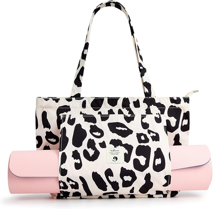 WLLWOO WLLWOO Yoga Bags for Women with Yoga Mats Bags Carrier Carryall Canvas Tote for Pilates Shoulder for Travel Office Beach Workout