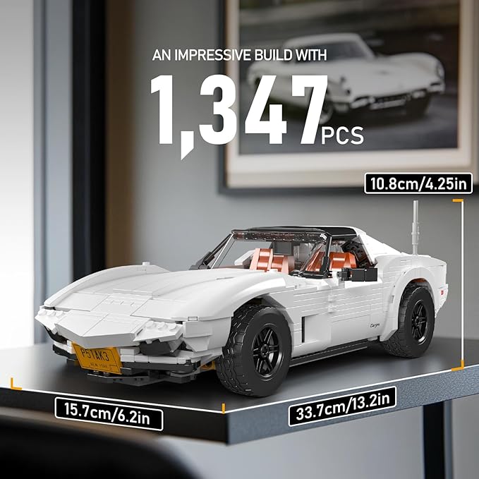 Mould King 10198 Technology Supercar Building Block Kits, Car Model Building Sets, MOC Car Gift for Adult Collections Enthusiasts, 1347 Pieces