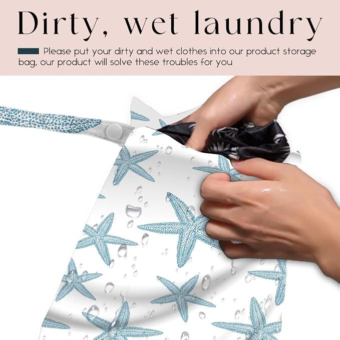 3 Pcs Wet Bag, Wet Dry Bag, Waterproof Bag, Small Laundry Bag, Wet Bag for Pool, Beach, Swimsuit, Makeup Bag, Diapers, Cruise Ship Essentials, Leaves Beach Accessories Travel for Women