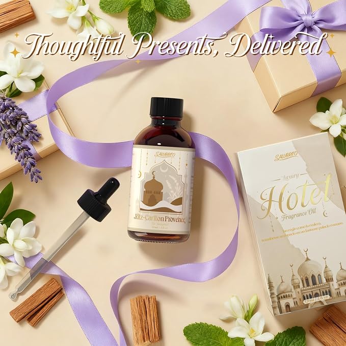 SALUBRITO Hotel Essential Oil, Ritz Carlton Provence Fragrance Oil - Inspired by 5 Star Hotel, 4 Fl.Oz (120ml), Luxury Gift for Women, Men, Strong Scented Oil for Diffuser, Candle & Soap Making