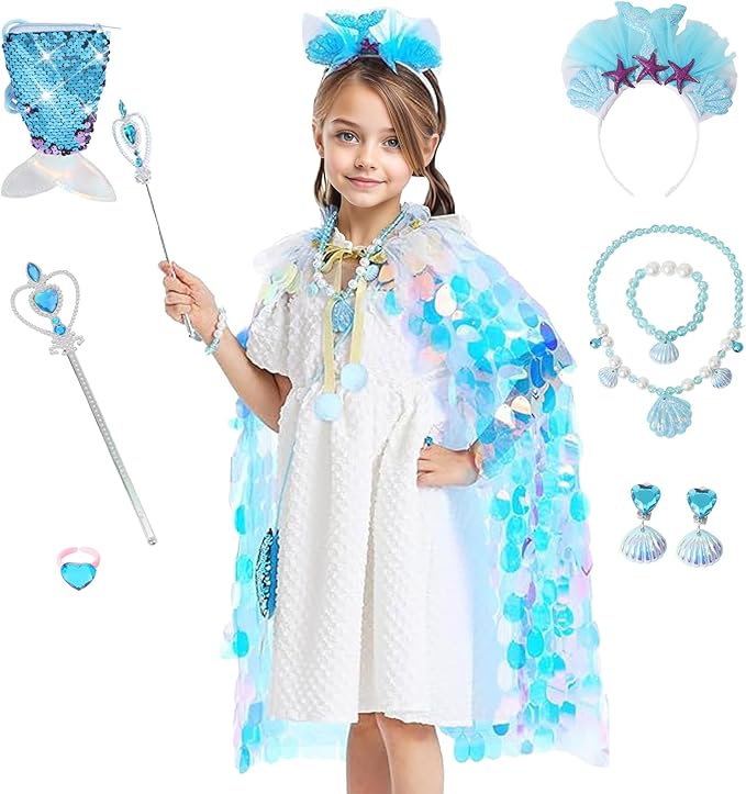FKKFYY Rainbow Cape Cloak for Girl Princess