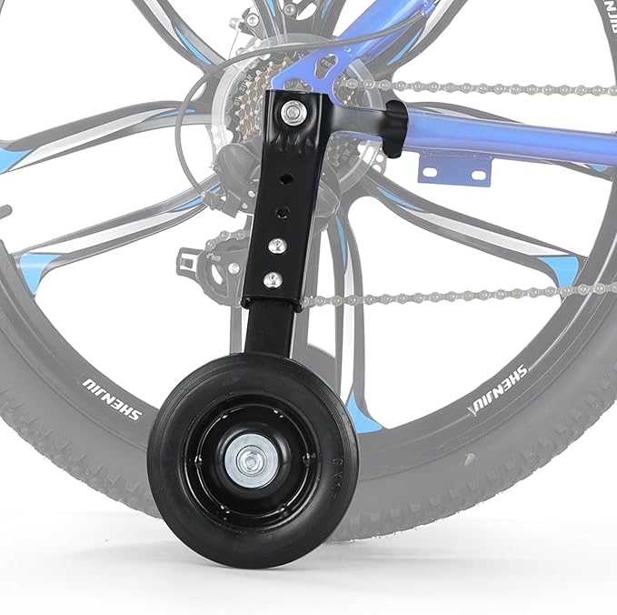 Heavy-Duty Bike Training Wheels for 24-26 Inch Bicycles - 300LB Capacity Adjustable Stabilizers with Thickened High-Carbon Steel & Durable Rubber Wheels