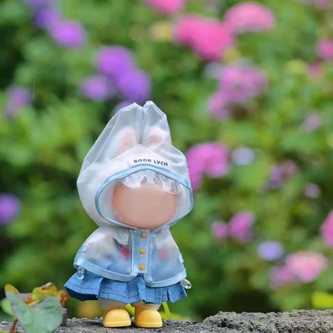 17cm Doll Raincoat Outfit Set - Water-Resistant Material Cape & Boots for 17cm Fashion Dolls, Doll Clothes Accessories, Yellow Shoes (Doll Not Included)