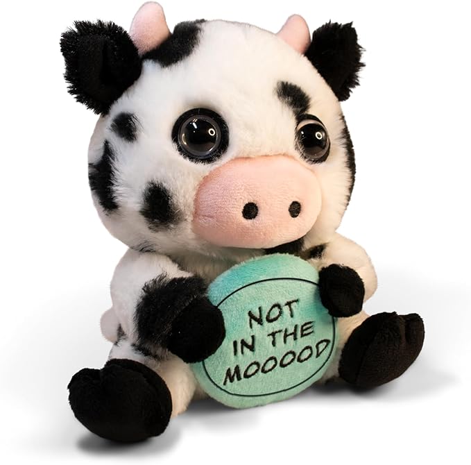 Cow Plushie - Not in The Mooooood Sassy Cow Plush, Gift for Animal Lovers, Cute Plush Toy for Gifting