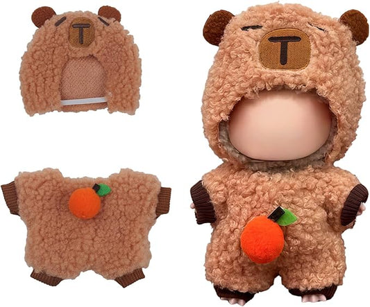 Cute Bear 17cm Doll Clothes, Cute Brown Bear Dolls Outfit Accessories Animal Style Outfits Halloween Doll Clothes Set