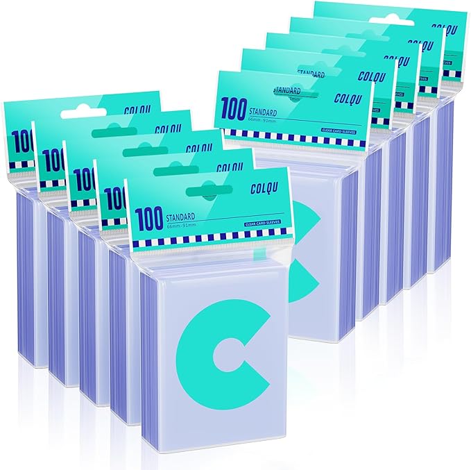 1000ct Clear Card Sleeves for Trading Cards, Soft Baseball Sports Card Sleeves, Soft Plastic Protector Fit for MTG Game Standard Cards