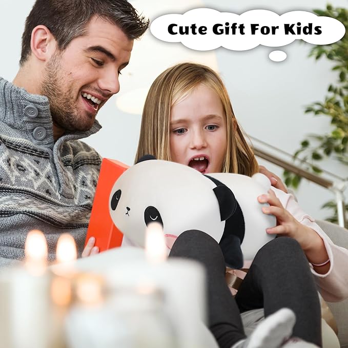 Weighted Panda Stuffed Animals, Cute Weighted Panda Plush, Soft Stuffed Weighted Plushie Pillow Gifts for Girls Boys(9.8" 0.8Lbs)