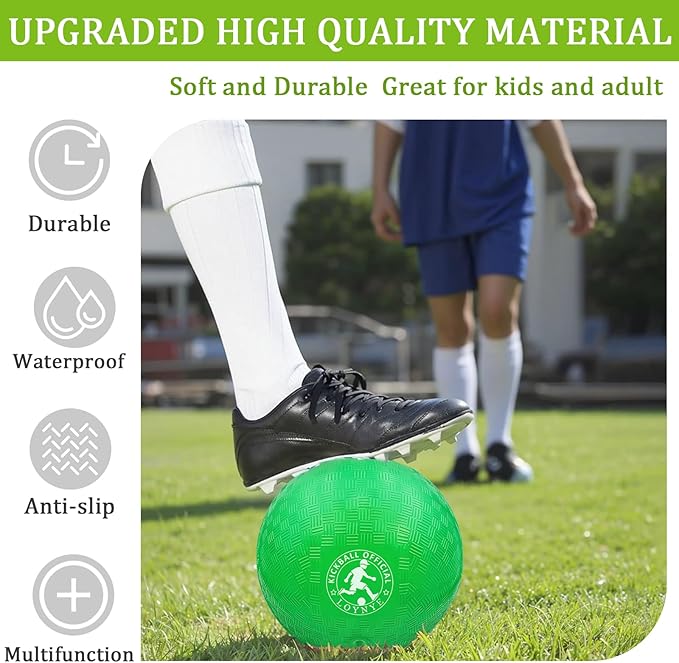 10 Inch Dodgeball Balls Playground Ball Kickball, Dodge Balls for Kids, Kickballs Handball for Indoor Outdoor Games Four Square Balls, Includes Pump