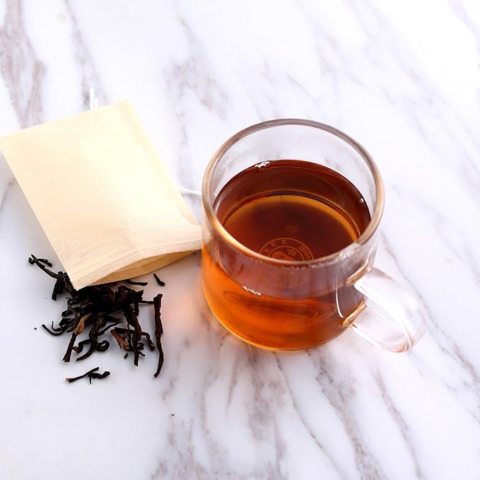 BEFORYOU 400 Pack Disposable Drawstring Tea Filter Bags Safe & Natural Unbleached Paper Tea Infuser Drawstring Empty Bag for Loose Leaf Tea (6 x 8cm, Natual Color)