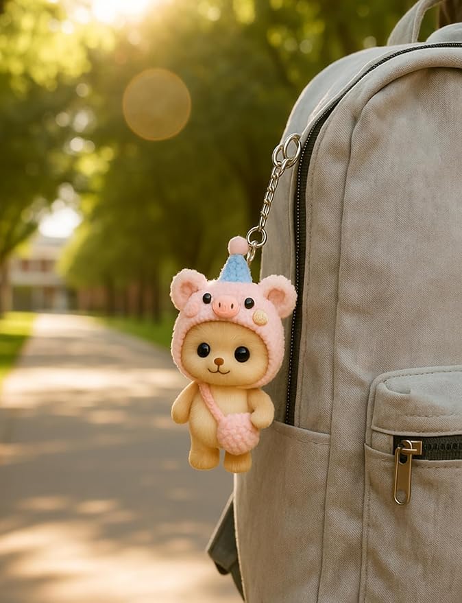 17cm Doll Clothes Outfit (No Doll), Stylish Cute Plush Doll Clothes with Designer Accessories, Doll Outfit for Girl, Pink Pig Style
