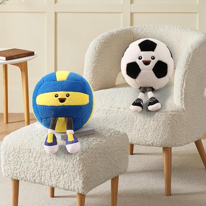 Funny Volleyball Pillow with Legs – Cute Stuffed Animal Toy for Boys Girls, Volleyball Throw Pillow Gift for Room Decor, Couch or Bed (Dark Blue Volleyball 11 Inch)