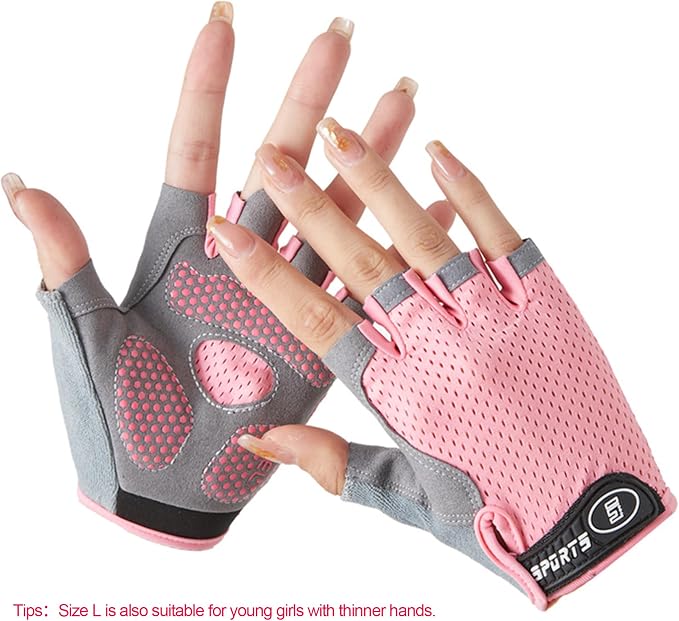 Kids Fingerless Cycling Gloves Non-Slip Bike Gloves for Youth Girls Boys 3-14T, Breathable Gloves for Skating Scooter