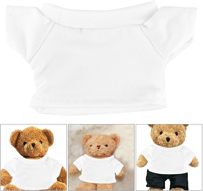 UPKOCH Bear T-Shirt for Dolls 6pcs Set Soft Cotton Easy to Wear for Parties and Weddings