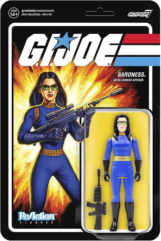 Super7 G.I. Joe Baroness - 3.75" G.I. Joe Action Figure with Accessory Classic Cartoon Collectibles and Retro Toys