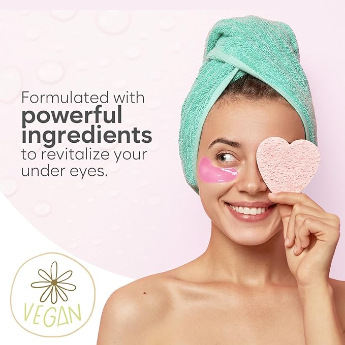 BLOOMORA Rose Under Eye Patches (30 Pairs) - Under Eye Mask for Appearance of Dark Circles - For Puffy Eyes Smoothing - Skincare Mask