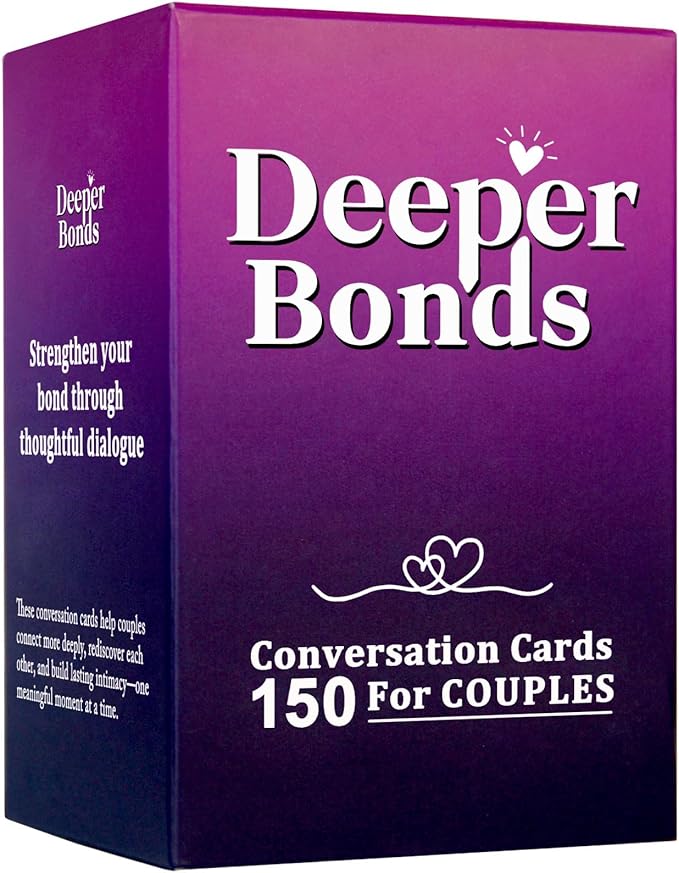 Deeper Bonds Couples Conversation Cards, Romantic Card Game for Couples,150 Meaningful Questions for Date Night, Anniversary Gifts & Relationship, Intimate Building, Icebreaker & Deep Connection