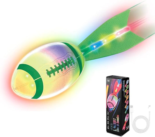 Glow in The Dark Football – Light Up Foam Football for Boys Ages 3+, Outdoor Sports Toy for Camping, Beach Games, Birthday Gift