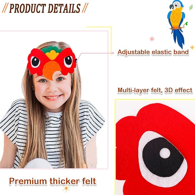 Bird-Wings Parrot Eagle Costume for Kids Headbands as Toddler Boys Dress-Up Jungle Animal Toys Party Favors Gifts