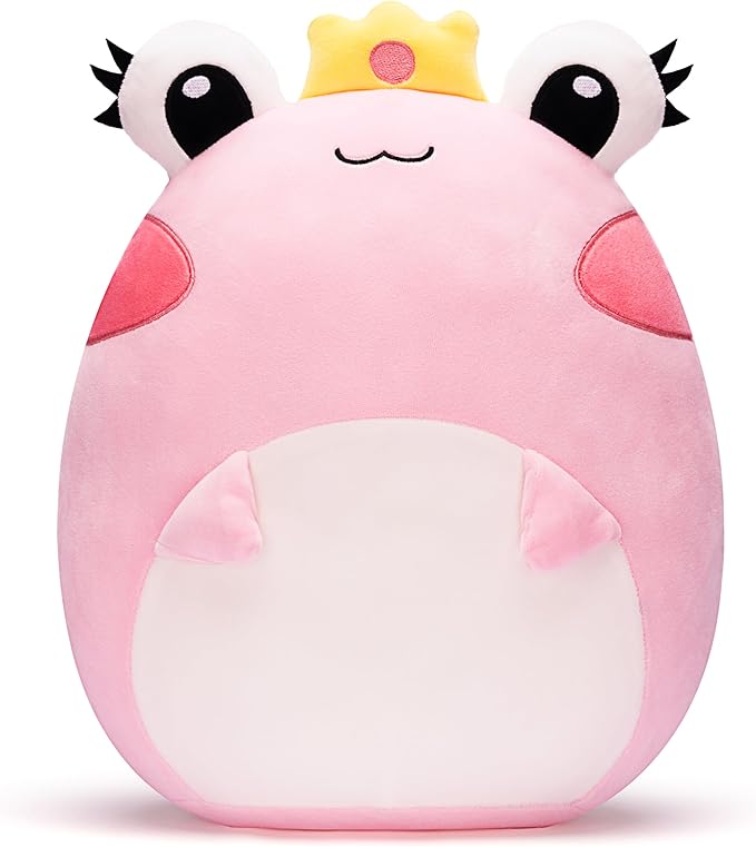 Original 13.5-inch Large Frog Plush Pillow Stuffed Animal Toy,Big Size Cute Soft Toys Kawaii Cuddle Plushie,Gift for Girls Boys Children