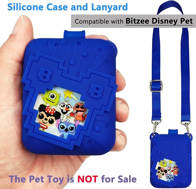 JCHPINE Silicone Cover Case for Bitzee Disney Interactive Digital Pet and Case, Protective Skin Sleeve for Bitzee Disney Virtual Electronic Pets (Blue)