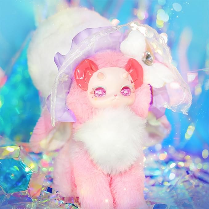 CALEMBOU Plush Doll Blind Box, Fantasy Creatures Series Vinyl Plush Mystery Toys, Kawaii 1 of 6 Possible Stuffed Dolls Soft Anime Plushies Christmas Birthday for Girls (Crystal Illusion Series)