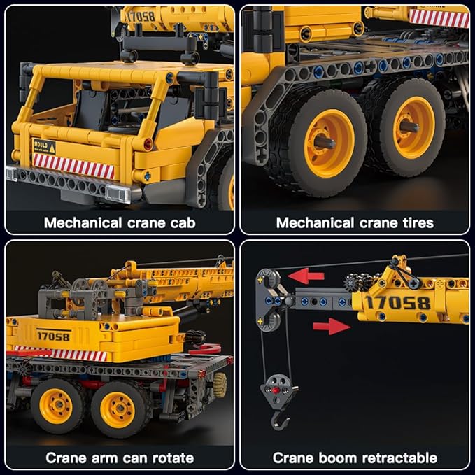 Mould King Heavy Construction Vehicles Mobile Crane Truck Building Toys, 17058 Crane Building Set, Construction Toys for Adults and Kids 8+(997PCS)