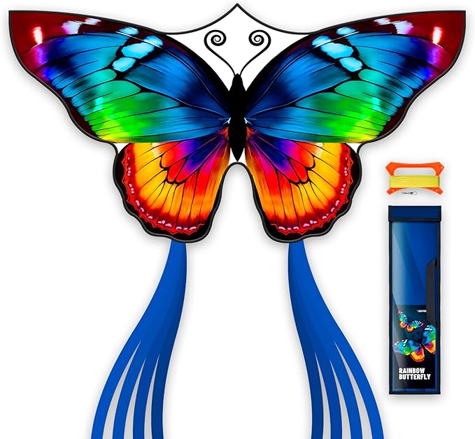 Beautiful Butterfly Kites for Kids & Adults Easy to Fly，Kites for Beach Trip Park Family Outdoor Games and Activities (Sparkling Butterfly)