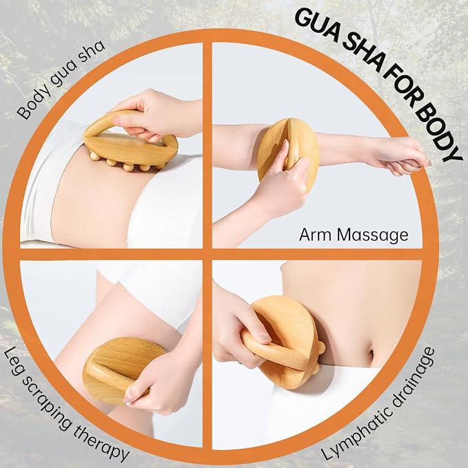 Wood Therapy Massage Tools, Cellulite Massage Tool Wooden Massage Body Brush, Itchy Skin Relief, Body Shaping,Professional Maderoterapia Kit Meridian Pressure Brush, Lymphatic Drainage Massager